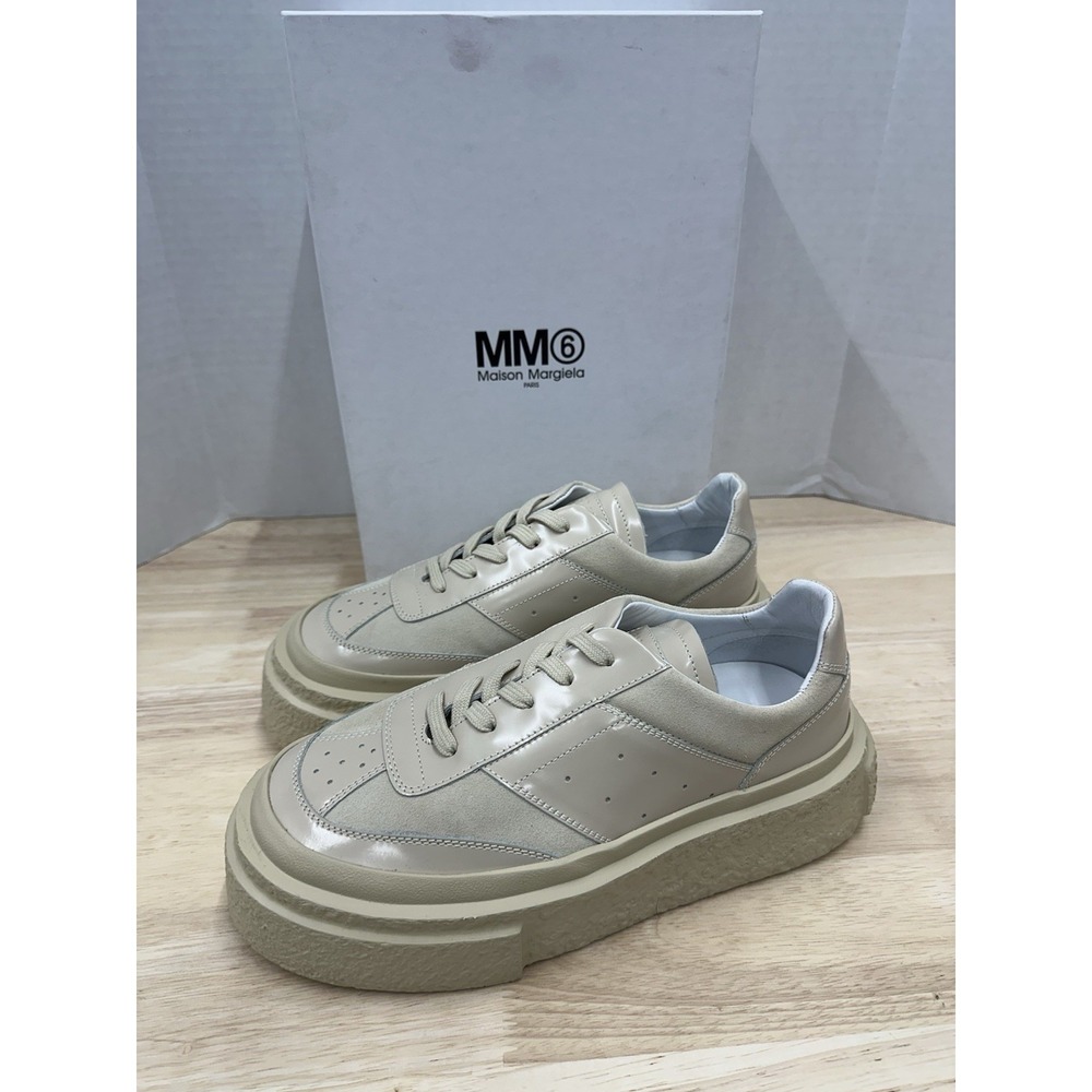 Maison Margiela MM6 Women's 39 US 9 Chunky Gambetta Sneakers Beige Shoes